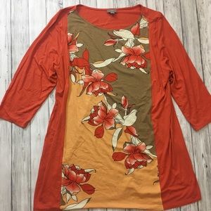 J. Jill Blouse Orange Shirt Top NWOT XL